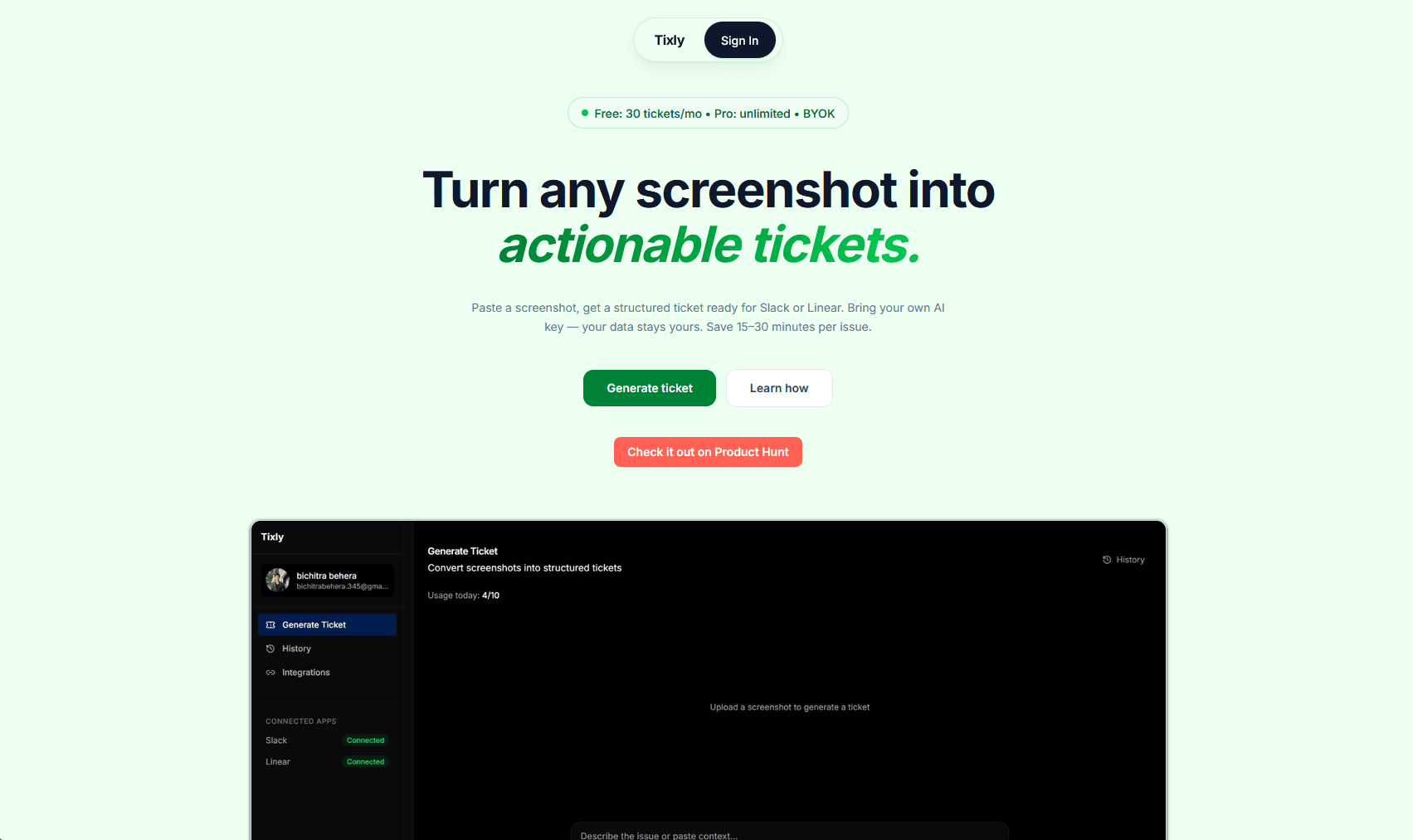 Screenshot of Tixly